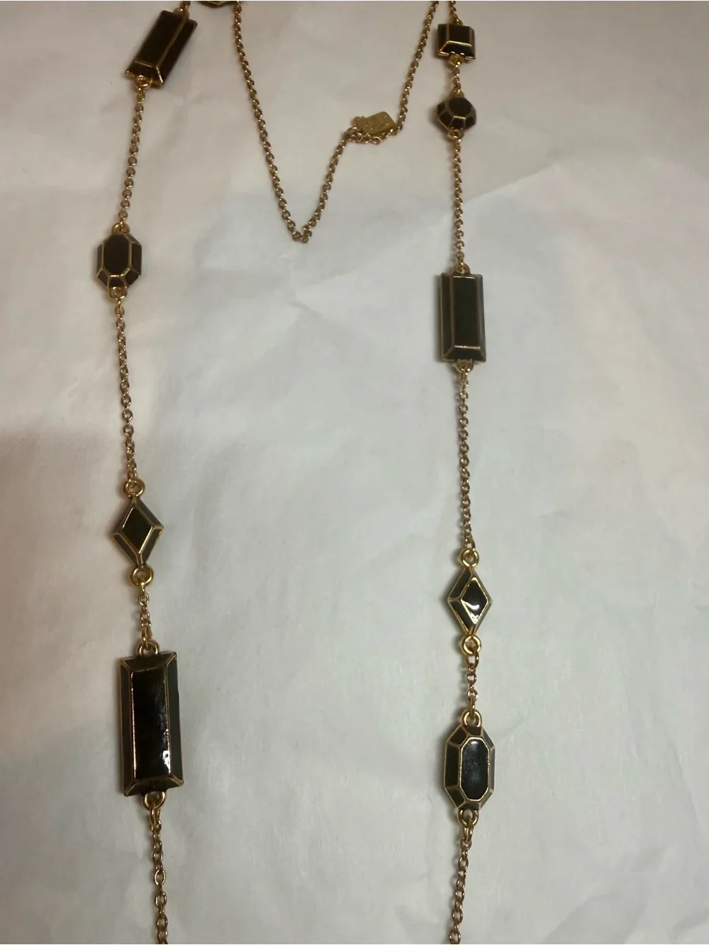 kate spade Gold-Tone Necklace with Black Gem Accents